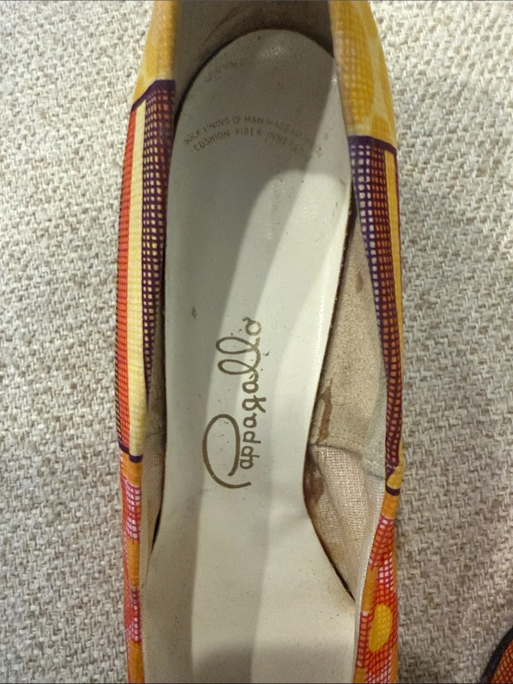 Vintage Pappagallo Orange Yellow Pump Block Heel Approx 8.5–9 (please use meas.)